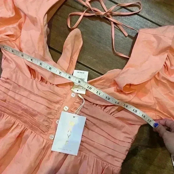 NWT WAYF Ruffle Neck Tiered Mini Dress SMALL - Picture 6 of 8